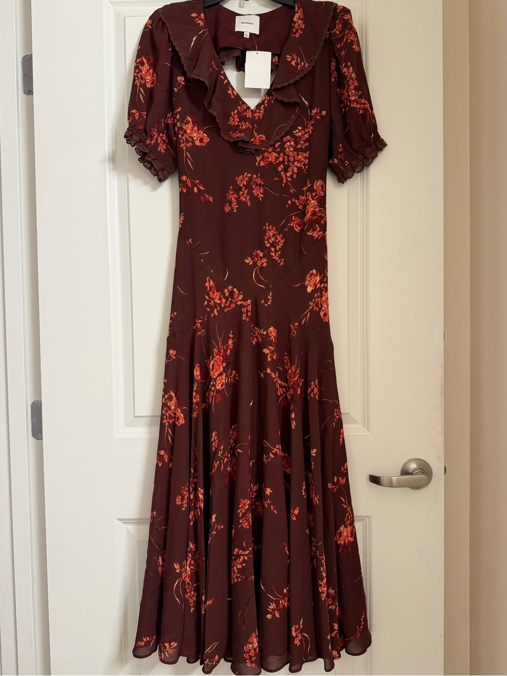 Reformation Floral Wine Maxi Dress - Picture 3 of 9